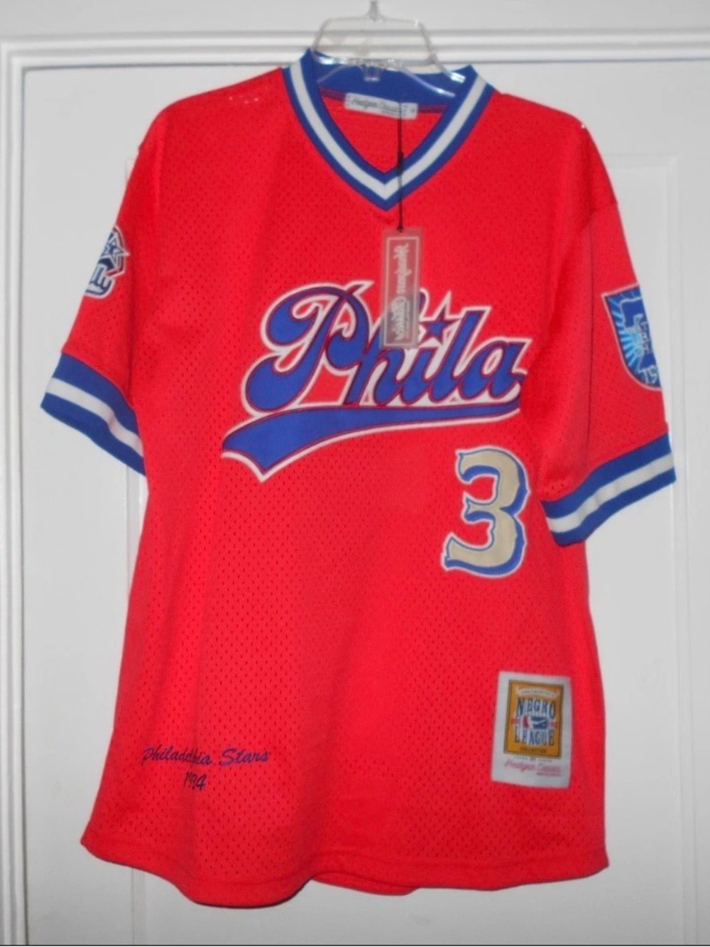 Headgear Classics Phila #3 Negro League Orange Blue Jersey Shirt Size L